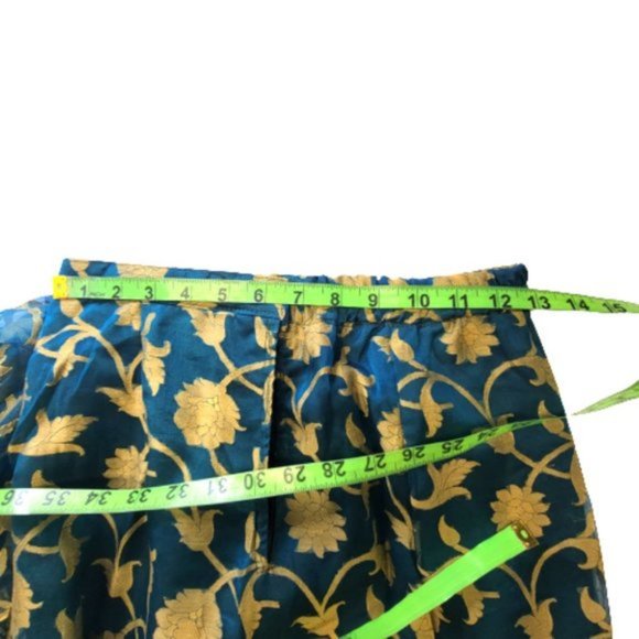 Blue and Gold Saree PRE-PLEATED with Sequin Mirror Accents- NEW ! - Picture 5 of 13